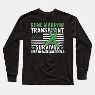 Bone Marrow Awareness Green Ribbon Month Transplant Survivor Long Sleeve T-Shirt